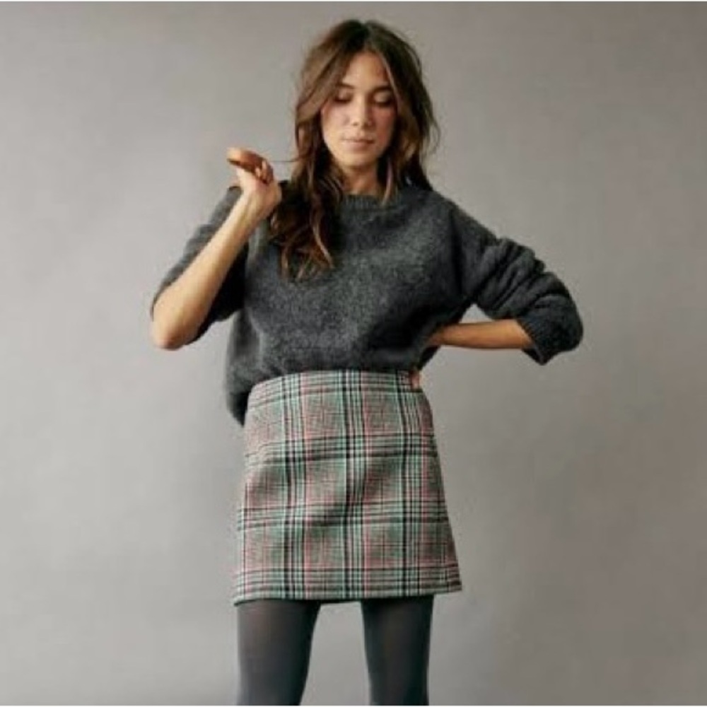 Malia Skirt Wool Sheffield Check Print Size 42